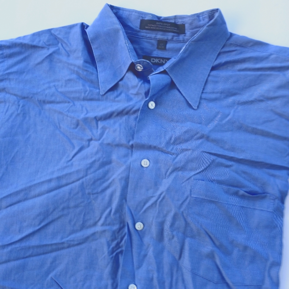 DKNY MEN'S Business/ Casual Blue Single Pocket shirt | Size 17(34-35)